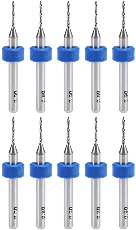 uxcell PCB Drill Bits 0.9mm Tungsten Carbide Rotary Tool Jewelry CNC Engraving Print Circuit Board Micro Drill Bits 1/8 Inch Shank 10 Pcs