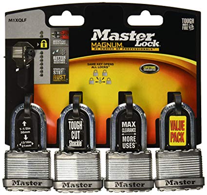 Master Lock M1XQLF Magnum Keyed Padlock-4PK 1-3/4 MAG LG PADLOCK