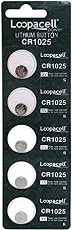 5 Loopacell CR1025 Lithium Battery 3V Button Cell for Digital Scales Calculators