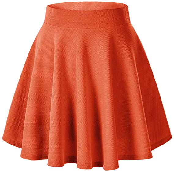 Urban CoCo Women's Basic Versatile Stretchy Flared Casual Mini Skater Skirt