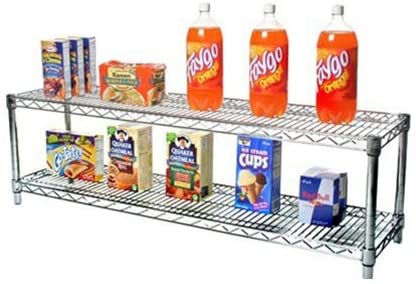 12" d x 54" w Chrome Wire Shelving with 2 Shelves