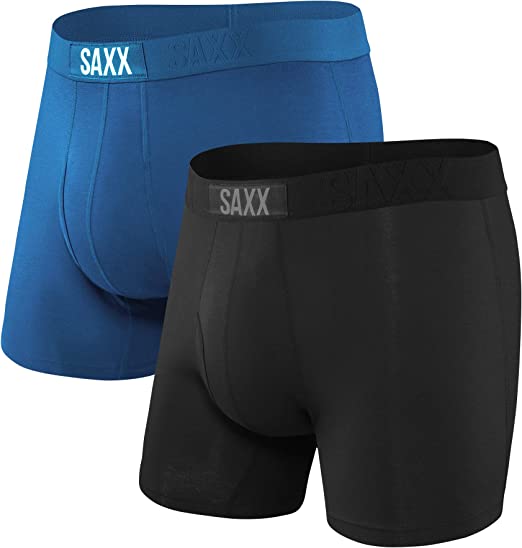 SAXX Men's Underwear - Ultra Super Soft Boxer Briefs with Fly and Built-in Pouch Support - Underwear for Men, Pack of 2