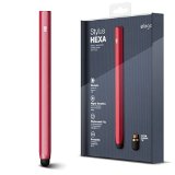 elago Stylus Hexa for All iPhones iPadAirMini and Galaxy -World First Replaceable Tip Extra Rubber Tip included - Red Pink
