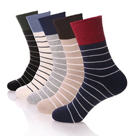 Dosoni Men's 5 Pack Crew Dress Socks Comfortable Thick Winter Socks
