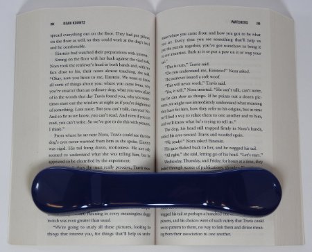 BookBone® - Weighted Rubber Bookmark - HOLDS BOOKS OPEN - Made in USA - Weighted rubber bookmark won't slide off even when book is tilted.