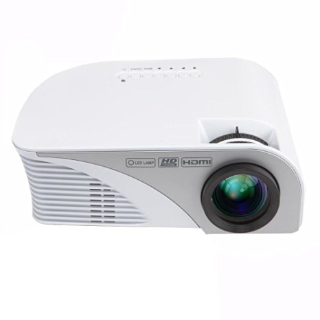 Projector(Warranty Included),LCD 1200 Lumens Mini Multi-media Portable Video Projector Game Home Cinema Theater Movie Projector White 805B