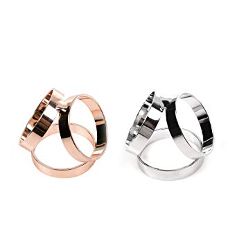 KLOUD City Pack of 2 Fashion Scarf Ring Buckle Scarf Clip Triple Slide Jewelry Shiny Clothing