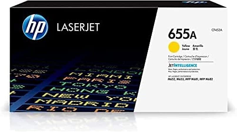 Original HP 655A Yellow Toner Cartridge | Works with HP Color LaserJet Enterprise M652, M653, HP Color LaserJet Enterprise MFP M681, M682 Series | CF452A