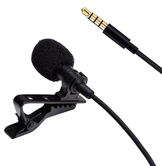 Ledinus Lavalier Lapel Microphone Clip-on Omnidirectional Condenser Mic Sound Interview Video Conference Recording Mircrophone for Apple iPhone,iPad,iPod Touch,Samsung Android&Windows Smartphones