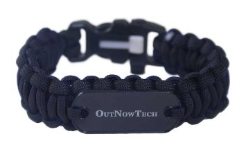 OutNowTech Paracord Survival Bracelet with Whistle and Fire Starter - Easy to Carry Emergency Survival Gear Kit - Unravels to Provide 10ft of Paracord 550