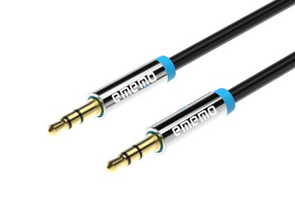 EMEMO® #1 Premium 3FT (BLACK) 3.5 mm to 3.5 mm Stereo Jack Auxiliary Audio Cable - Compatible iPhone/iPod/iPad/Samsung/Nexus and MORE! (1 YEAR WARRANTY!)