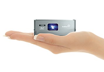 Ivation Pro3 Portable Rechargeable Smart DLP Projector – Streams via HDMI/MHL & USB connections, Wi-Fi, Bluetooth – Compatible with DLNA, Miracast, Airplay Wireless Mirroring for iOS & Android - Gray