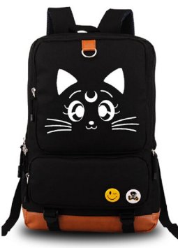 YOYOSHomereg Anime Sailor Moon Cartoon Luna Canvas Backpack School Bag