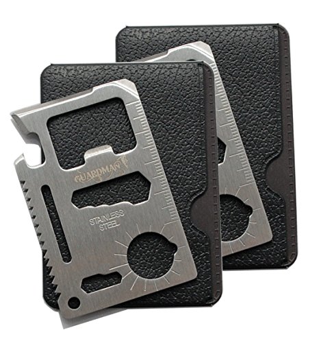 Guardman 2pcs 11 in 1 Multi Tool Card Survival Card Tool Fits Perfect in Your Wallet (2 Pack)