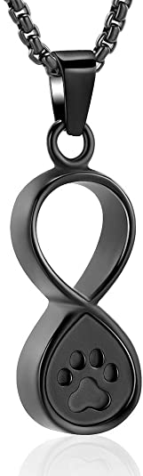 Oinsi Infinity Love Pet Cremation Jewelry for Ashes of Dog/Cat Funeral Keepsake Urn Necklace Pendant Memorial Jewellery