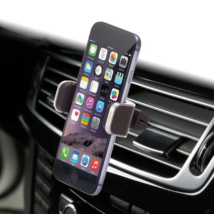 Dash Crab Genuine Leather Premium Car Air Vent Mount, Phone Car Holder Cradle for iPhone 6s Plus 5s 5c, Galaxy S7 S6 Edge Note 5 4 / Universal Fit / Retail Packaging (Dash Crab MONO - Brown)