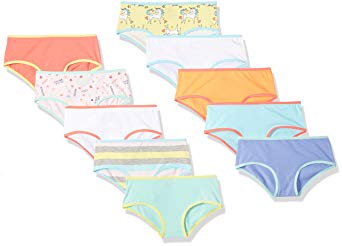 Amazon Brand - Spotted Zebra Girls' Toddler & Kids 10-Pack Bikini Underwear