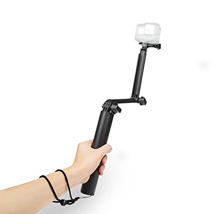 SHOOT Multi-function Foldable Monopod Extension Selfie Stick Pole for GoPro Hero(2018)/GoPro Fusion/Hero 6/5/4 Camera Xiaomi Yi SJCAM AKASO Campark APEMAN Victure Action Camera