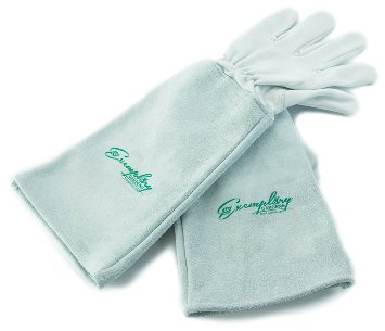 Rose Pruning Gloves for Men and Women. Thorn Proof Goatskin Leather Gardening Gloves with Long Cowhide Gauntlet to Protect Your Arms Until the Elbow (Small)