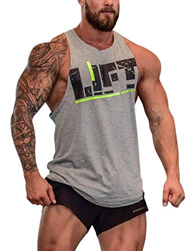 ShiningLove Men Fitness Tank Top Bodybuilding Breathable Sleeveless Stringer Workout Gym Sport Vest