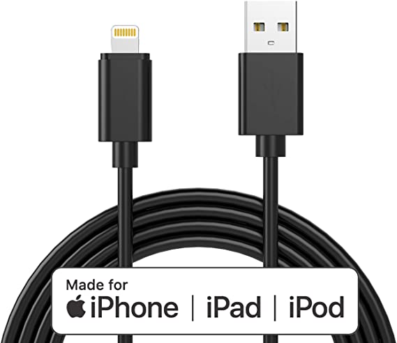 Apple MFI-Certified Lightning iPhone Charger Cable - Made for iPhone 11/11pro max/Xs/XS Max/XR/X / 8/8 Plus / 7/7 Plus / 6/6 Plus / 5 / 5S and More,6FT (Black)