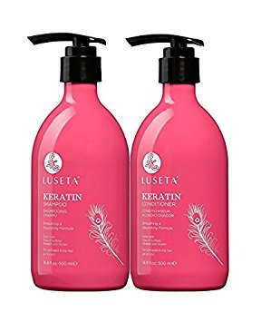 Luseta Keratin Smooth Shampoo & Conditioner Set, for Straight and Wavy Hair, 2 x 16.9 Oz