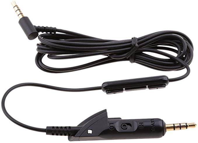 Replacement Audio Cable Cord for Bose QC15 QC2 QuietComfort 15 2 Headphones with Inline Mic Remote Control (Black & Mic)