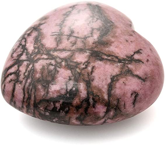 Jovivi Natural Rhodochrosite Crystals Healing Stones Pocket Puff Heart Worry Stone Meditation Gemstones 45mm Home Decor Ornament