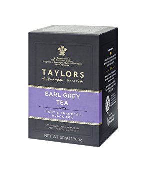 Taylors of Harrogate, Black Tea, Earl Grey Tea, 20 Count Tea Sachet