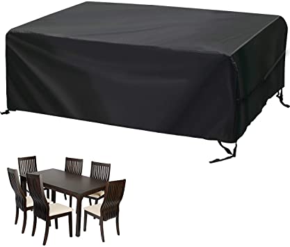 Velway Patio Furniture Cover Outdoor, Waterproof Rectangular Patio Table Chair Sofa Set Cover, 78”Lx63”Wx27”H, All Weather Oxford Tear-Resistant Material with Zipper Carrying Bag Windproof Buckles