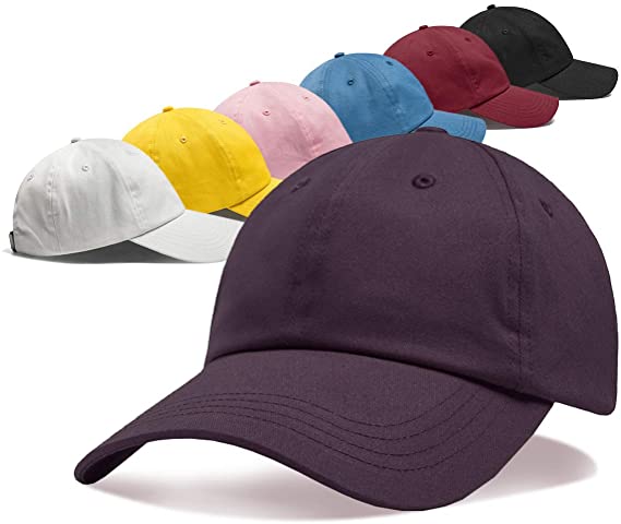 ZOWYA Plain Baseball Cap for Men Women Dad Hat Adjustable Panel Canvas Hat, 1Pack