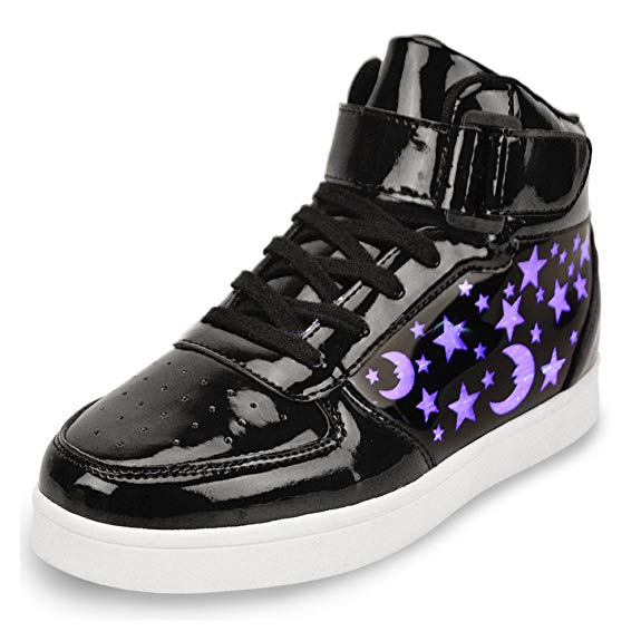 Earsoon Light up Big Kids Shoes - Fiber Optic Women Sneakers Boys Girls Rechargeable Led Shoes Trainers