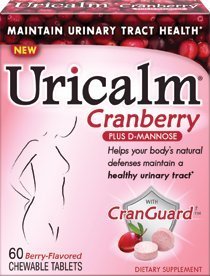 Uricalm Cranberry Plus D-Mannose, Berry, 60 Chewable Tablets (Pack of 2)