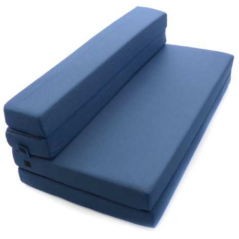 Milliard Tri-Fold Foam Folding Mattress and Sofa Bed for Guests or Floor Mat - Queen 78x58x4 Removable Cover