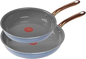 T-fal Preserve Ceramic, Ceramic Non Stick Fry Pan Set 2 Piece, 8.5 & 11-Inch, Oven Broiler Safe 350F, Perfect For Frying, Sautéing, & Searing w/Little To No Oil, Kitchen & Dining, Frying Pans, Blue