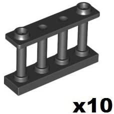 New Lego 1x4x2 Black Fence with Bars (10 per pack)