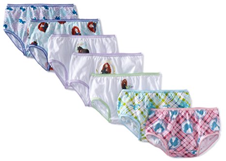 Disney Little Girls'  7-Pack Brave Underwear