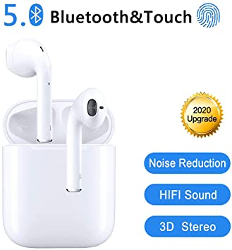 Bluetooth Headset Wireless Earbuds 3D High Definition Stereo Noise Reduction Built-in Microphone Headphones Automatic Pop-up Pairing Compatible with Airpods Android/iPhone/Samsung