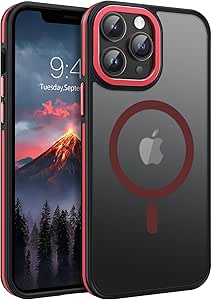 BENTOBEN Magnetic for iPhone 12 Pro Max Case Compatible with Magsafe, Translucent Matte Shockproof Anti-Fingerprint Anti-Scratch Protective Cover Phone Case for iPhone 12 Pro Max 6.7 inch, Red