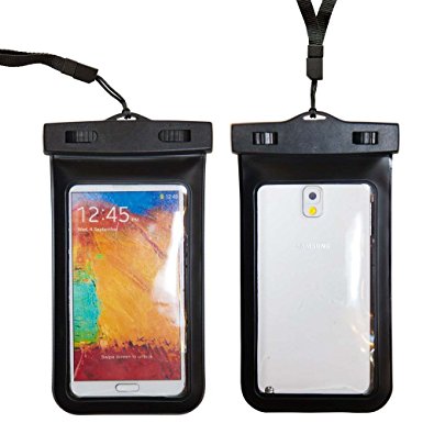 Importer520 Waterproof Case for Apple iPhone 6 6 Plus Samsung Galaxy S5, Samsung Note 3 / 2, Samsung Galaxy MEGA, HTC One M8 (2014), HTC One Max, LG G2 G3, Nokia Lumia 1520, Motorola Droid Ultra - Also fits other Large Smartphones up to 6.3" screen size - IPX8 Certified to 100 Feet (Black)