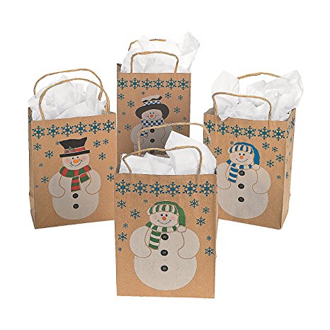 Medium Paper Snowman Gift Bags