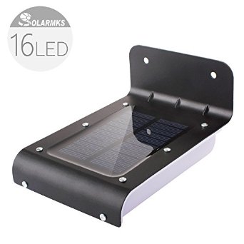 Solar LightsSolarmks Garden Wireless Security Waterproof Bright Motion Sensor Outdoor Lights For Wall Patio Deck Yard Fence Driveway Stairs Auto OnOff-No16Led Black