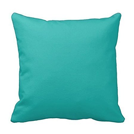 Decors Ocean Breeze Aqua Teal Blue Solid Color Backround Throw Pillow Case Cushion Cover Home Sofa Decorative 18 X 18 Squares Case Cushion Cover Home Sofa Decorative 18 X 18 Squares (Twin Sides)