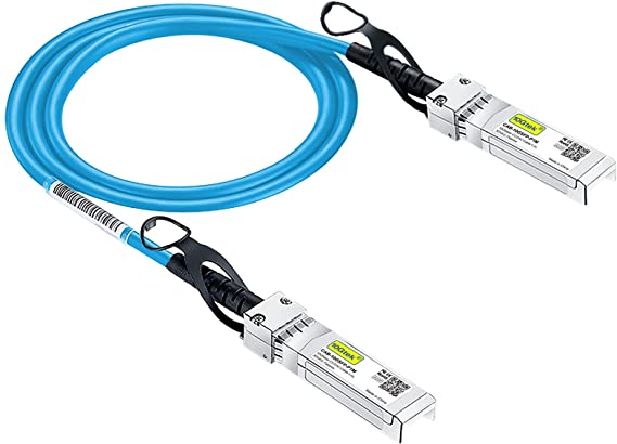 [Blue] Colored 10G SFP  DAC Cable - Twinax SFP Cable for Cisco SFP-H10GB-CU1M, Ubiquiti UniFi, D-Link, Supermicro, Netgear, Mikrotik, Fortinet, ZTE Devices, 1-Meter(3.3ft)