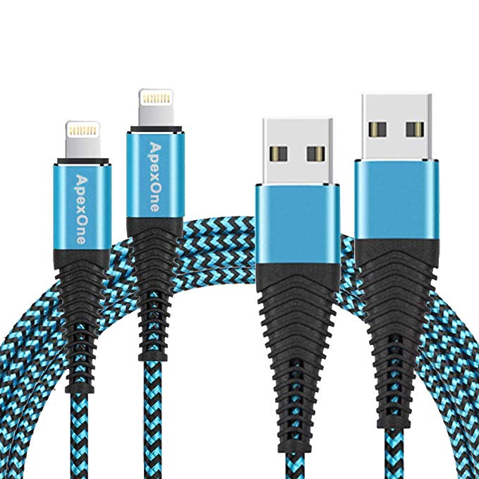 2 Pack 3FT 6FT Fast Charging Data Sync Transfer Nylon Braided USB Cable for iPhone XS XS Max 8 7 6 6s plus X iPad iPod