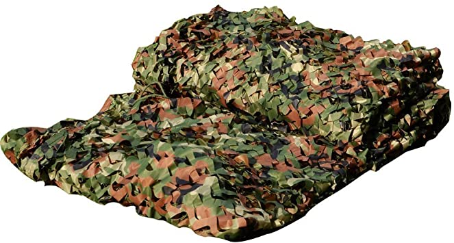 LOOGU Custom Woodland Camo Netting Camping Military Hunting Camouflage Net 6.5 x 10ft, 6.5 x 26ft, 10 x 10ft, 10 x 13ft, 10 x 16.5ft, 13 x 16.5ft, 16.5 x 20ft, 20 x 20ft