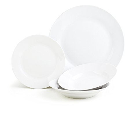 Sabichi 12-Piece Porcelain Day to Day Dining Set, White