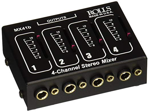 rolls Stereo 4 Channel 1/4 &amp 1/8 Mixer Pass (MX41B)