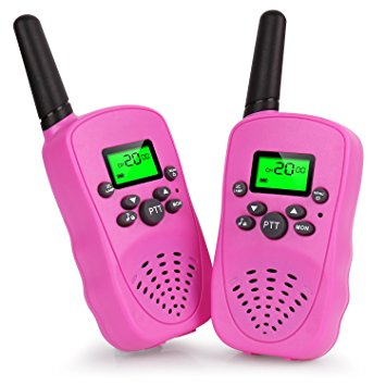 Walkie Talkies for Kids, Two-way Radio Long Range Walky Talky, Kids Creative Electronics Birthday Christmas Toys Gifts For Girls/Boys (Pink)