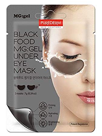 Purederm Black Food MG Eye Zone Gel Mask X5 Sheets | 17 Black Foods, All-Natural Ingredients & Moisturizing Extracts | Condition Skin, Improve Hydration, Unclog Pores, Eliminate Blemishes